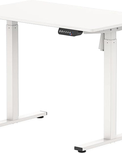SHW Electric Height Adjustable Desk with Memory Preset, 40 x 24 Inches, White - LeafyLoom