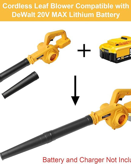 Cordless Leaf Blower for Dewalt 20V Battery Compact Air Blower for Lawn Care Leaf Blowing,Car,Corner Dust Clearing(Tool Only,No Battery) - LeafyLoom
