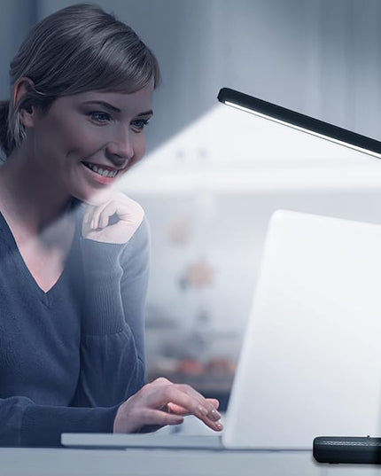 LED Desk Lamp with Touch Control, Reading Lamp No Flicker, 3 Color Modes, Foldable Table Lamp, Eye Caring Reading Light for Office, Home, Dormitory, USB Interface DC5V 1A(Black) - LeafyLoom