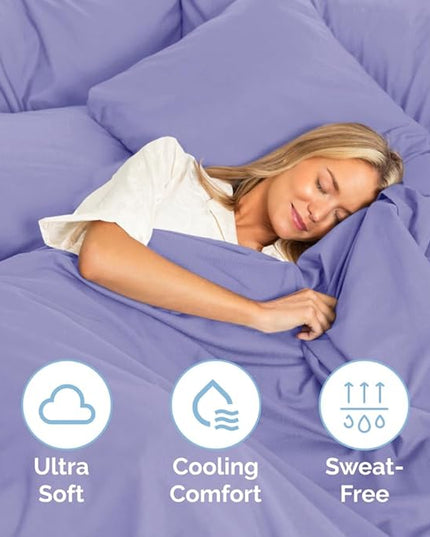Split King Size 5 Piece Sheet Set - Comfy Breathable & Cooling Sheets - Hotel Luxury Bed Sheets for Women & Men - Deep Pockets, Easy-Fit, Soft & Wrinkle Free Sheets - Lavender Oeko-Tex Bed Sheet Set - LeafyLoom