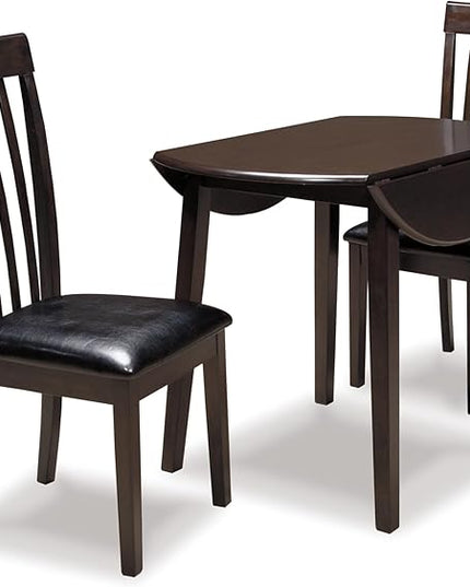 Signature Design by Ashley Hammis Round Dining Room Drop Leaf Table, Dark Brown - LeafyLoom