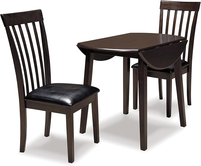 Signature Design by Ashley Hammis Round Dining Room Drop Leaf Table, Dark Brown - LeafyLoom