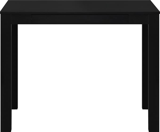 Ameriwood Home Parsons Computer Desk with Drawer, Black - LeafyLoom