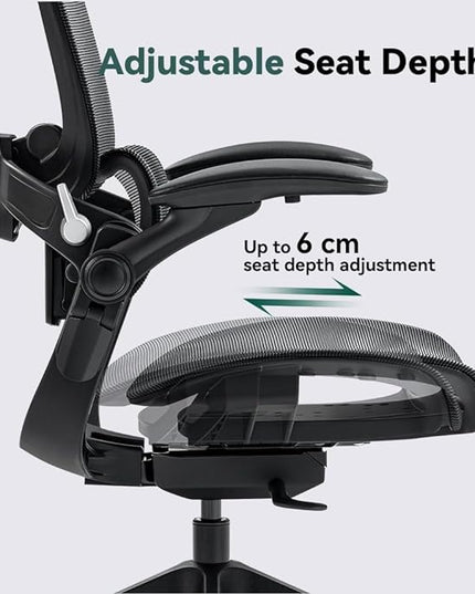 HINOMI H1 Classic V3 Ergonomic Office Chair with Lumbar Support - Comfy Computer Chair with Mesh, Home Office Desk Chair with Adjustable Arms, Comfortable Office Chair Back Support (without Headrest) - LeafyLoom