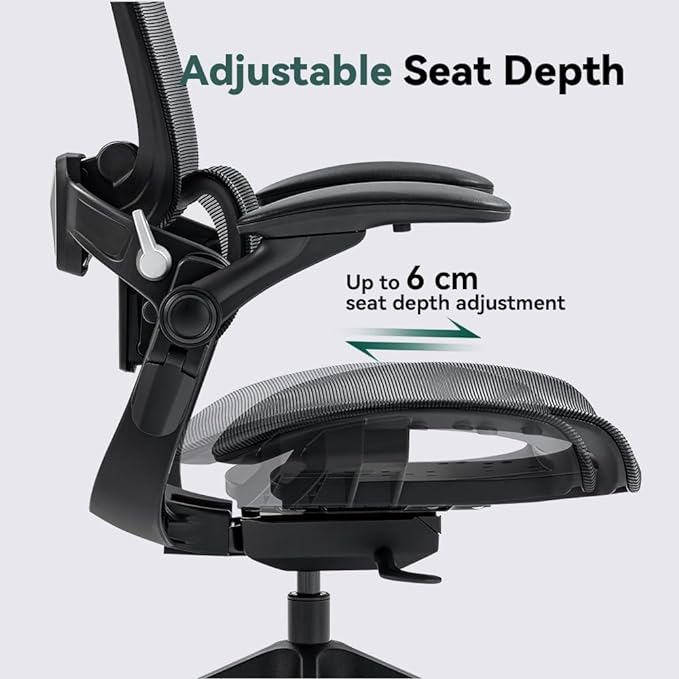 HINOMI H1 Classic V3 Ergonomic Office Chair with Lumbar Support - Comfy Computer Chair with Mesh, Home Office Desk Chair with Adjustable Arms, Comfortable Office Chair Back Support (without Headrest) - LeafyLoom