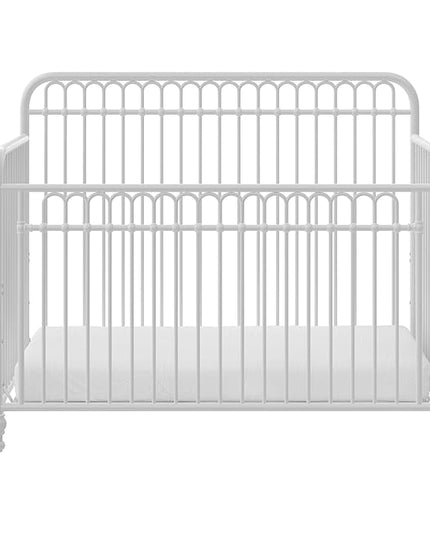 Little Seeds Ivy 3-in-1 Convertible Metal Crib, Off White - LeafyLoom