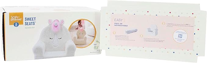 Soft Landing Animal Adventure Ivory Sweet Seats | Premium Character Chair with Carrying Handle & Side Pockets Unicorn - LeafyLoom