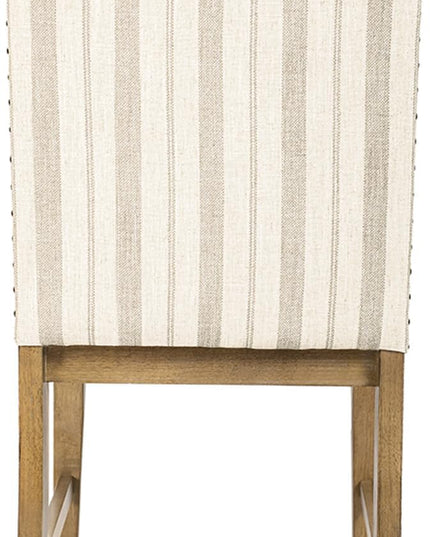 HomePop Classic Parsons Dining Chairs, Pack of 2, Taupe Stripe (Set of 2) - LeafyLoom