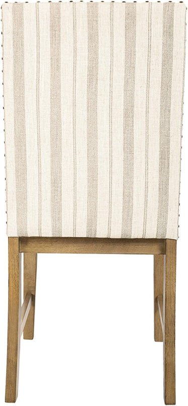 HomePop Classic Parsons Dining Chairs, Pack of 2, Taupe Stripe (Set of 2) - LeafyLoom