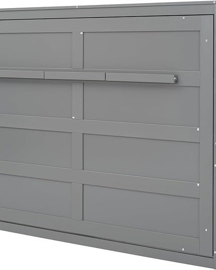 Merax ModernMurphy Cabinet Bed, Solid Wood Wall Platform Bed/No Box Spring Needed/Easy Assemble/Full,Gray - LeafyLoom