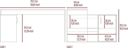 NicBex Kimberly-DW-00045-LWJ Home Office Desks, 45.86"x59.64"x30.11", White - LeafyLoom