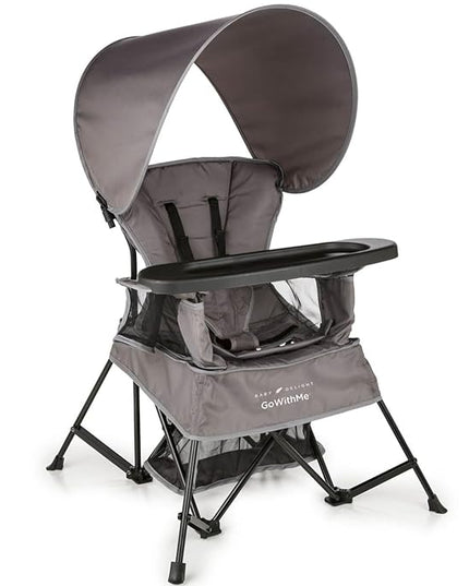 Baby Delight Go with Me Venture Portable Chair | Indoor and Outdoor | Sun Canopy | 3 Child Growth Stages | Grey - LeafyLoom