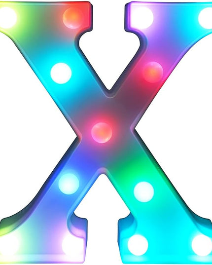 Letter LED Lights, 16 Colors Changing LED Marquee Letter Lights, Dimmable Night Lights for Wedding, Birthday, Holiday, Party, Bar, Christmas Decoration,Dorm Room Decor Multicolor X - LeafyLoom