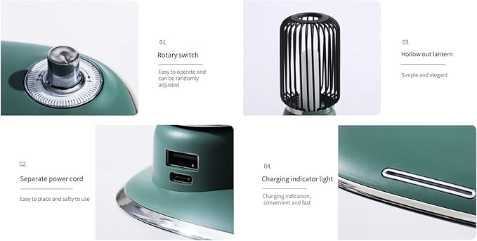 Bedside Desk Table Lamp LED with Wireless Charger Night Sleep Light Mode Dimmable Control Rotary Switch Rustic Simple Rotary Switch Metal Lamps cage QI Fast Charging Pad (White) - LeafyLoom