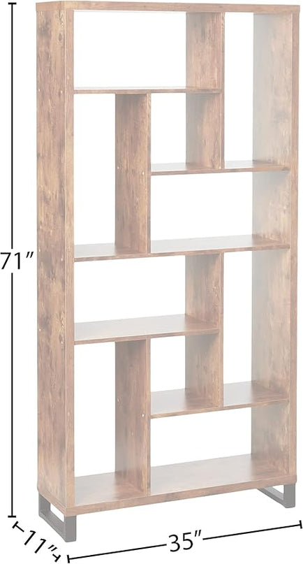 Coaster Home Furnishings Delwin 10-Shelf Bookcase Antique Nutmeg - LeafyLoom