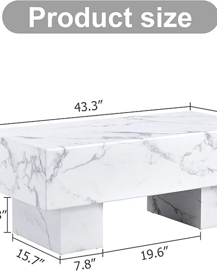 NicBex Dining Table Kitchen Table Contemporary Coffee Table Has Patterns Modern Rectangular Table for Living Rooms Meeting Rooms Banquet Hall, White - LeafyLoom