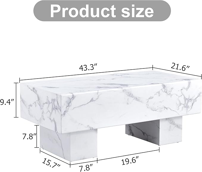 NicBex 43.3Inch Rectangular Dining Table,Minimalist Kitchen Table with White Patterns Tabletop for 4 to 6,Leisure Coffee Table for Kitchen,Small Space,Apartments and Living Room,Space-Saving,White - LeafyLoom