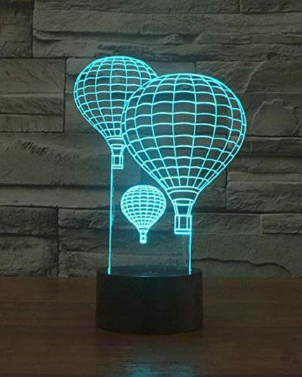 FXUS 3D Hot Air Balloon Night Light Remote Control Touch Switch 16 Color Change LED Light Table Desk Lamp Home Decoration Toy Birthday Xmas Kid Children Gift - LeafyLoom
