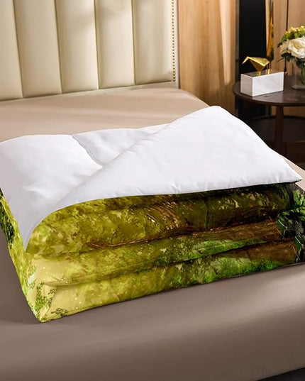 Erosebridal Magical Comforter Set Twin Size Mushroom Bedding Set Daisy Leaves Branches Sunset Nature Duvet Set Cute Style Quilted Duvet Home Room Decorative - LeafyLoom