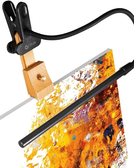 OttLite Clip-On LED Easel Lamp with ClearSun LED Technology - Sturdy Clip Light with On/Off Switch Cord - Adjustable & Flexible Neck for Precise Lighting, Piano, Computer Desks, Shelves & Tables - LeafyLoom