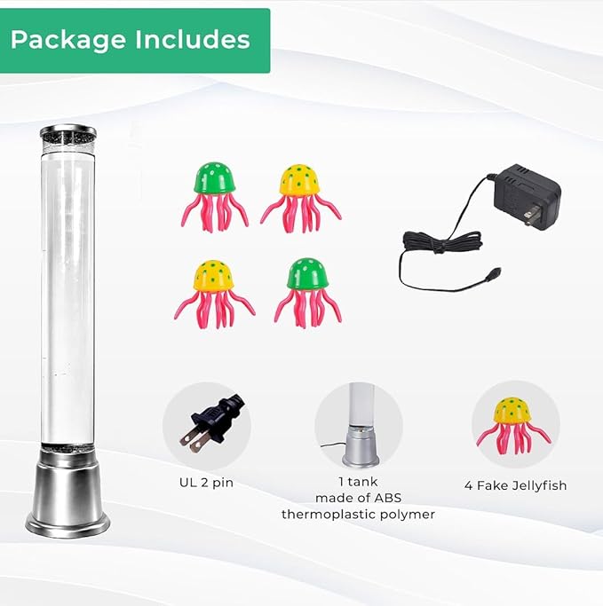 Shop LC Electric Jellyfish Lamp Artificial Fake Fish Tank Aquarium Lamp with Sensory Bubble Tube Lamp Night Light Sensory Lamp Jellyfish Lava Lamp - 1.90 FT Birthday Gifts - LeafyLoom