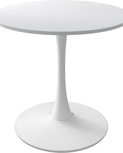 NicBex Dining Table Contemporary Kitchen Table Farmhouse Rustic 32" Round Dining Table with Round MDF Table Top, Metal Base Dining Table, End Table Leisure Coffee Table, White - LeafyLoom