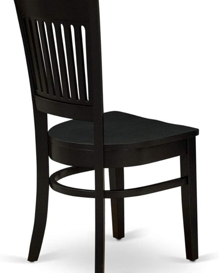 East West Furniture ANVA3-BLK-W 3 Piece Kitchen Table Set for Small Spaces Contains a Round Dining Room Table with Pedestal and 2 Dining Chairs, 36x36 Inch, Black - LeafyLoom