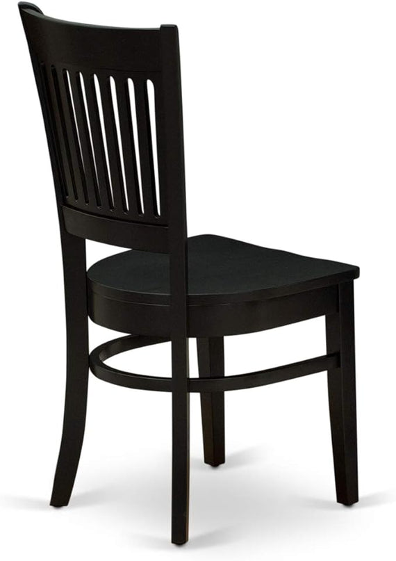 East West Furniture ANVA3-BLK-W 3 Piece Kitchen Table Set for Small Spaces Contains a Round Dining Room Table with Pedestal and 2 Dining Chairs, 36x36 Inch, Black - LeafyLoom
