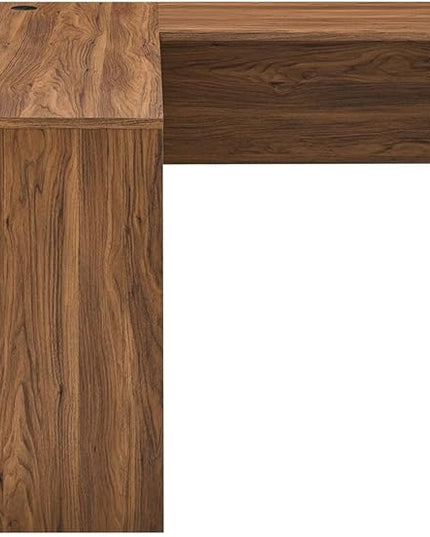 Modway Venture Mid-Century Modern L-Shaped Office Desk in Walnut - LeafyLoom