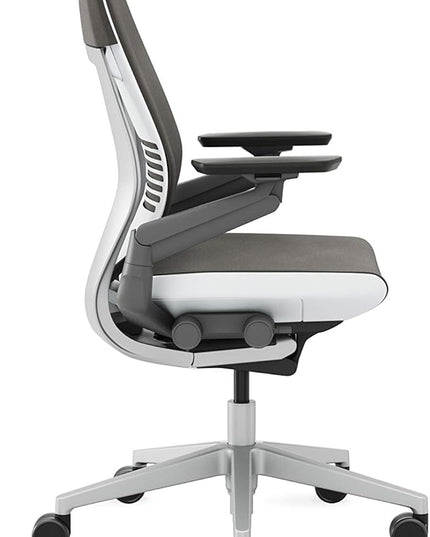 Steelcase Gesture Office Chair - Ergonomic Work Chair with Wheels for Carpet - Comfortable Office Chair - Intuitive-to-Adjust Chairs for Desk - 360-Degree Arms - Graphite Gray Fabric - LeafyLoom