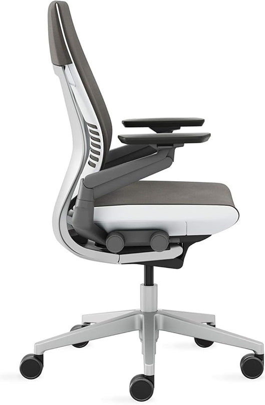 Steelcase Gesture Office Chair - Ergonomic Work Chair with Wheels for Carpet - Comfortable Office Chair - Intuitive-to-Adjust Chairs for Desk - 360-Degree Arms - Graphite Gray Fabric - LeafyLoom