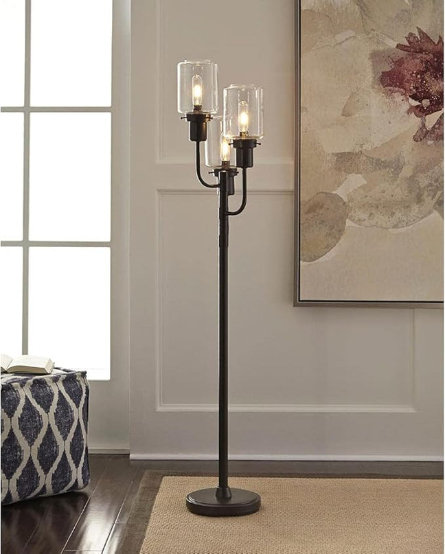 Signature Design by Ashley L207171 Jaak Floor Lamp, 13" x 13" x 59.75", Bronze Finish - LeafyLoom