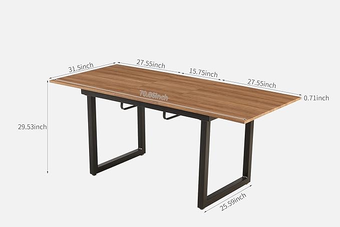 NicBex Small Dining Table Set for 4 Dining Room Set 5 Pieces Dining Set, Mid-Century Dining Table with MDF Table Top, Pedestal Dining Table, Extensible Table Metal Leg, Matte Black - LeafyLoom