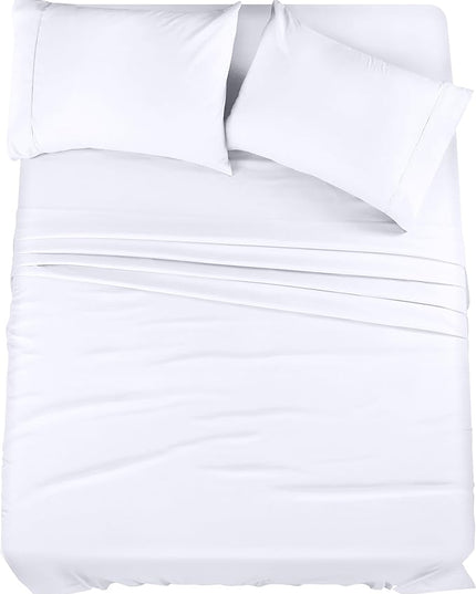 Utopia Bedding Queen Bed Sheets Set - 4 Piece Bedding - Brushed Microfiber - Shrinkage and Fade Resistant - Easy Care (Queen, White) - LeafyLoom