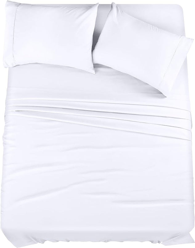 Utopia Bedding Full Bed Sheets Set - 4 Piece Bedding - Brushed Microfiber - Shrinkage and Fade Resistant - Easy Care (Full, White) - LeafyLoom