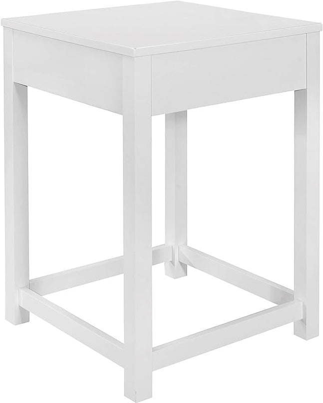 Lexicon Ozias Square Home Office Corner Unit Table, 22" x 22", White - LeafyLoom