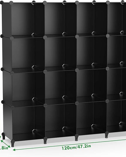 HOMIDEC Cube Storage Organizer 16-Cube Storage Shelf, Closet Organizer for Clothes, Closet Organizers and Storage,DIY Modular Bookshelf Storage Cubes for Bedroom, Living Room,Office - LeafyLoom