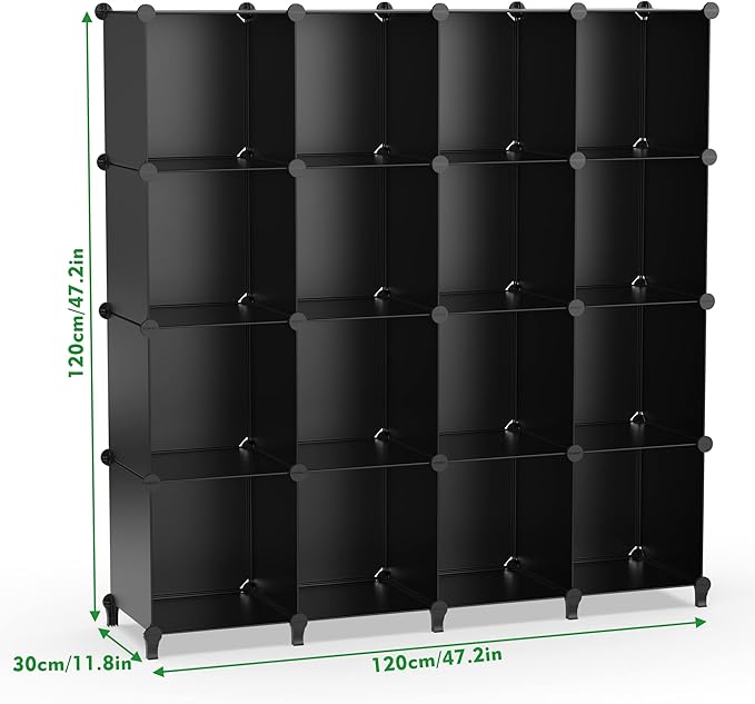 HOMIDEC Cube Storage Organizer 16-Cube Storage Shelf, Closet Organizer for Clothes, Closet Organizers and Storage,DIY Modular Bookshelf Storage Cubes for Bedroom, Living Room,Office - LeafyLoom
