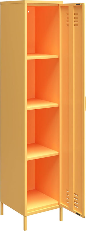 Novogratz Cache Single Metal Locker Storage, Yellow Cabinet - LeafyLoom