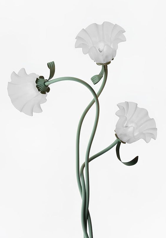 Lily Floor Lamp Vertical 3 heads Flowers Lily Floor Lamp Creative Lily of The Valley Floor Lamp Living Room Sofa Side Bedroom Bedside Floor Lamp - LeafyLoom