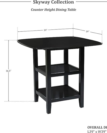 Lexicon Skyway 5-Piece Counter Height Dining Set, Black - LeafyLoom