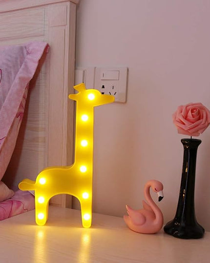 GUOCHENG Cute Giraffe Shaped LED Night Light Warm White Table Night Lamps Bedroom Nursery Home Bedside Indoor Decorations Giraffe Gifts for Kids Children Girls - LeafyLoom