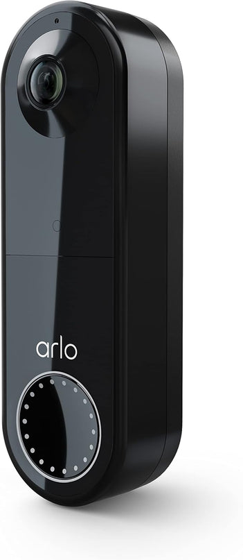 Arlo Essential Video Doorbell Wire-Free - HD Video, 180° View, Night Vision, 2 Way Audio, Direct to Wi-Fi No Hub Needed, Wire Free or Wired, Black - AVD2001B, 1 Count (Pack of 1) Arlo