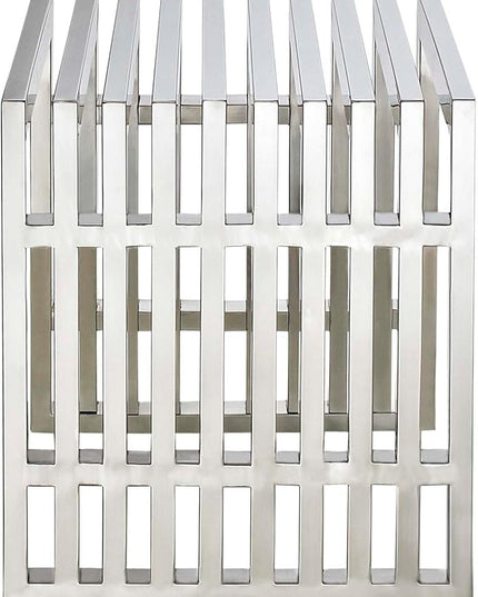 Modway Gridiron Stainless Steel Large and Small 2-Piece Bench Set - LeafyLoom