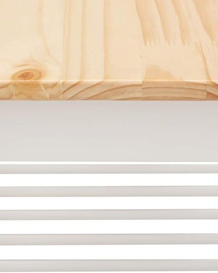 Amazon Basics 2 shelves Kitchen Island Cart with Storage, Solid Wood Top and Wheels, 35.4 x 18 x 36.5 inches, Natural / White - LeafyLoom