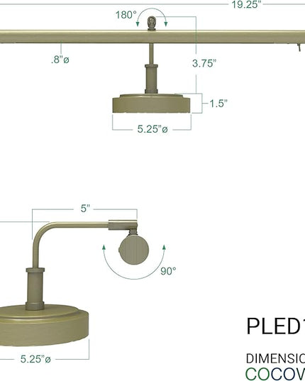 Cocoweb 4" Height Piano Desk Lamp - Antique Brass - PLED101ABD - LeafyLoom