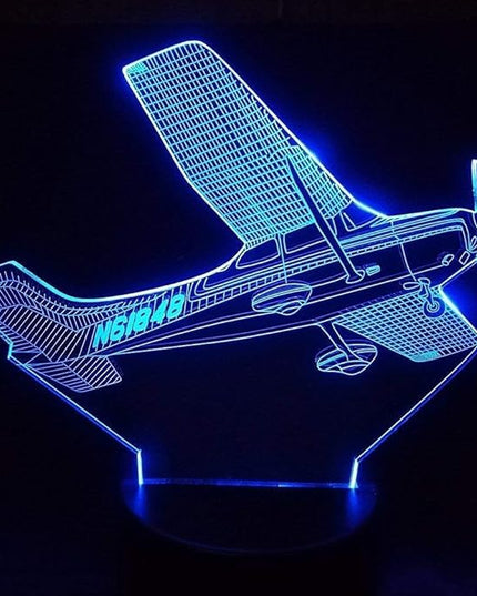 3D Plane Night Light Table Desk Optical Illusion Lamps 7 Color Changing Lights LED Table Lamp Xmas Home Love Birthday Children Kids Decor Toy Gift - LeafyLoom
