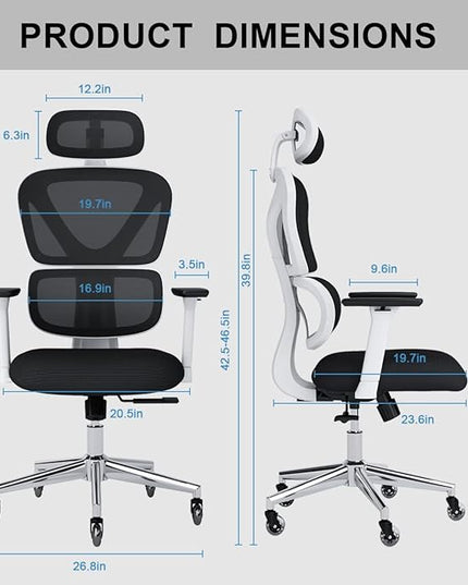 Sytas Ergonomic Home Office Chair, Desk Chair with Lumbar Support, Ergonomic Computer Chair High Back - LeafyLoom