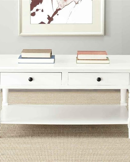 Safavieh American Homes Collection Boris Distressed Cream Coffee Table - LeafyLoom