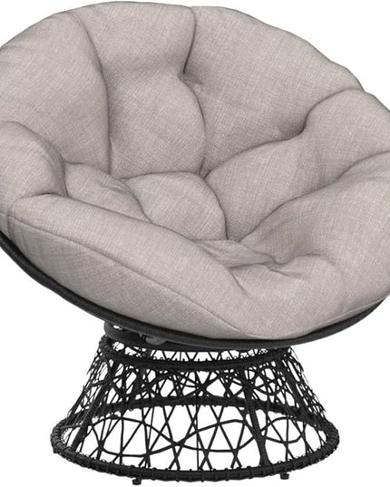 Bme Papasan Chair, Silver clound - Black Base - LeafyLoom